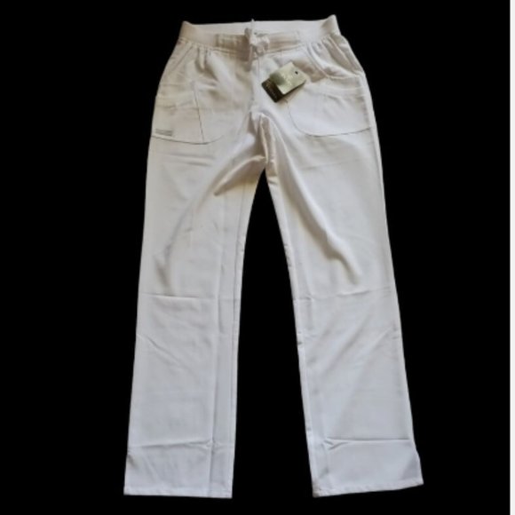 Jockey Scrub Pants XS Rib Trim Combo Comfortable Fit Women 2255 - 011 White - Picture 1 of 10